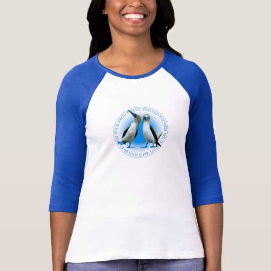 Blauwe gepootte borrelvogels t-shirt (Voorkant)