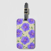 Blauwe Geranium Flowers op elke kleur Bagagelabel (Voorkant (verticaal))