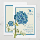Blauwe Geranium Verjaardagsuitnodiging Kaart (Voorkant / Achterkant)