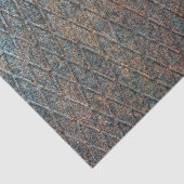 Blauwe geroeste diamantvorm metaalpatroon tissuepapier (Detail)