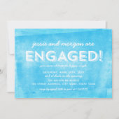 Blauwe gerolde inkt ingeschakeld! Verlovingsfeest Kaart (Voorkant)