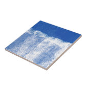 Blauwe gerolde verf tegeltje (Zijkant)