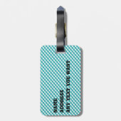 blauwe geruite bagagelabel (Achterkant verticaal)