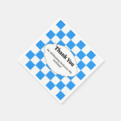 Blauwe geruite feestservetten servet (Hoek)