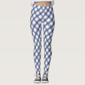 Blauwe geruite leggingen leggings (Voorkant)