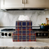 Blauwe geruite Tartan kerstboom Cadeaupapier
