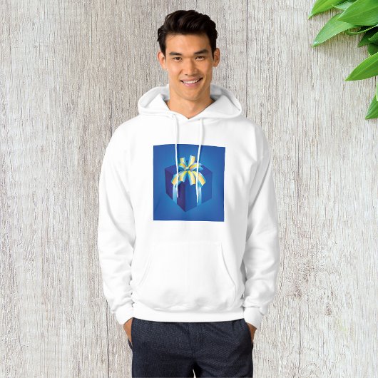 Blauwe geschenkdoos met geel en Aqua-lint Hoodie