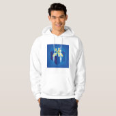 Blauwe geschenkdoos met geel en Aqua-lint Hoodie (Voorkant volledig)