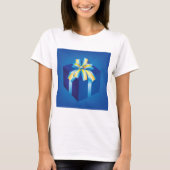 Blauwe geschenkdoos met geel en Aqua-lint T-shirt (Voorkant)