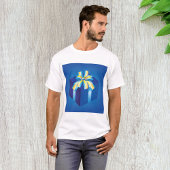 Blauwe geschenkdoos met geel en Aqua-lint T-shirt