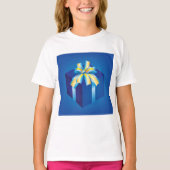 Blauwe geschenkdoos met geel en Aqua-lint T-shirt (Voorkant)