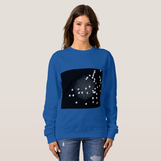 Blauwe Gescheurde Sweatshirt (Voorkant volledig)