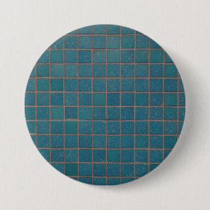 blauwe gespikkelde tegels ronde button 7,6 cm