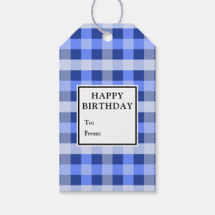 Blauwe gespleten Labels van de Birthday Gift Cadeaulabel