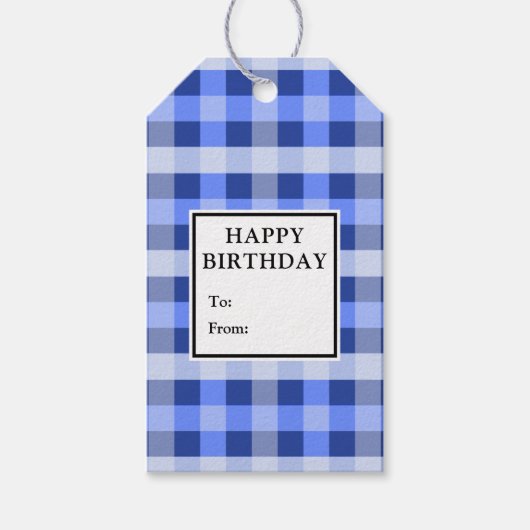 Blauwe gespleten Labels van de Birthday Gift Cadeaulabel (Voorkant)