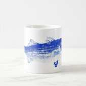 blauwe gestreepte baars koffiemok (Center)