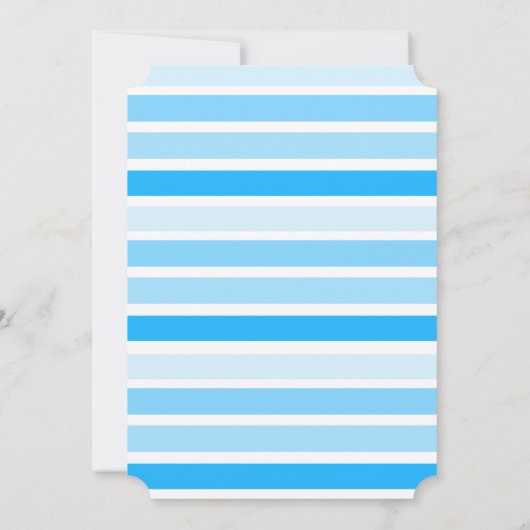 Blauwe gestreepte bruiloft kaart (Achterkant)