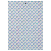 Blauwe gestreepte harten op kiezelgrijs klembord (Achterkant)