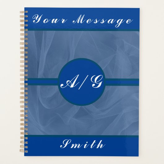 Blauwe getextureerde afdruk van textiel - Elke kle Planner (Voorkant)