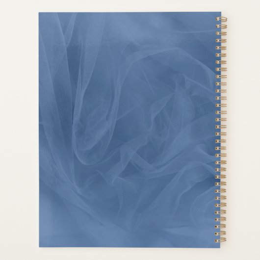 Blauwe getextureerde afdruk van textiel - Elke kle Planner (Achterkant)