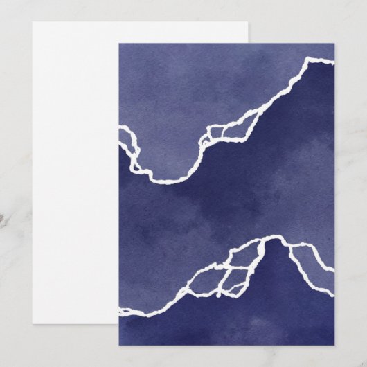 blauwe getijden feestdagenkaart (Voorkant / Achterkant)