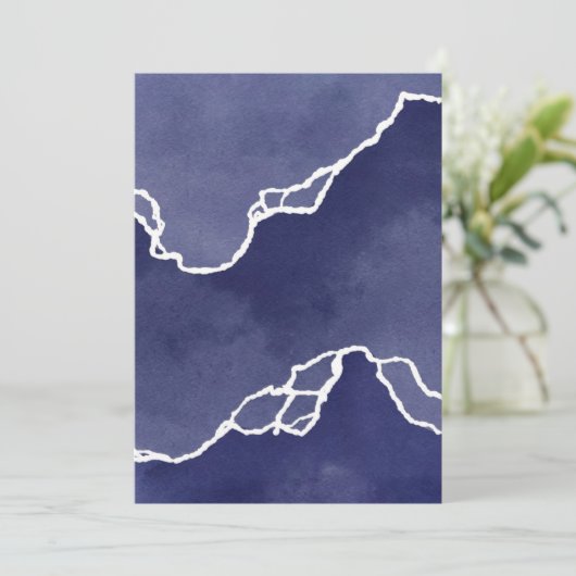 blauwe getijden feestdagenkaart (Staand voorkant)