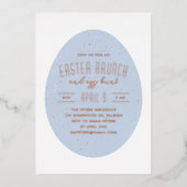 Blauwe gevlekte eitjes Paashunt uitnodiging (Voorkant)