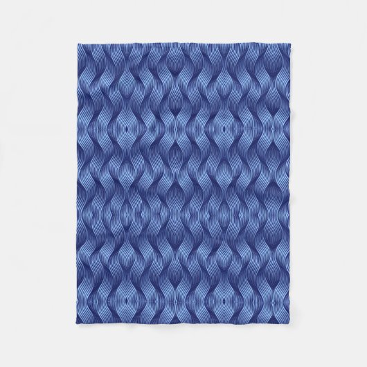 Blauwe Geweven Geometrische Deken (Voorkant)