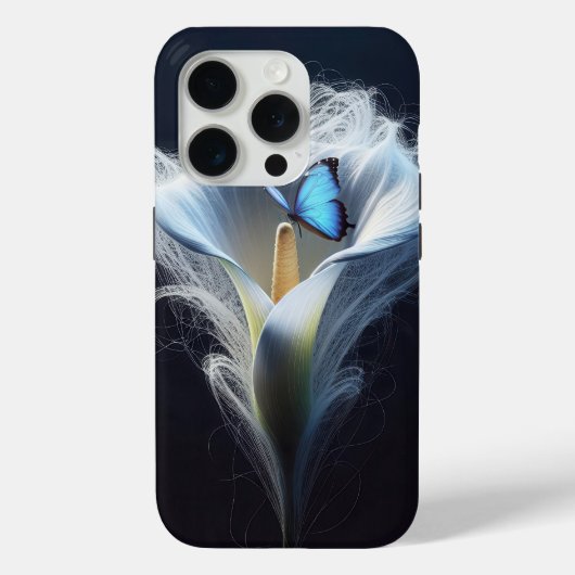 Blauwe gewone morfovlinder in Lily Case-Mate iPhone Case (Achterkant)
