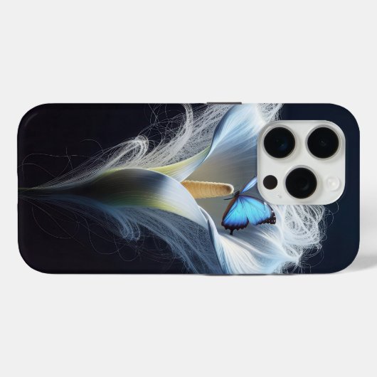 Blauwe gewone morfovlinder in Lily Case-Mate iPhone Case (Achterkant (horizontaal))