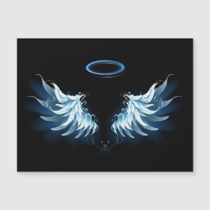 Blauwe Ggloed Angel Wings op zwarte achtergrond