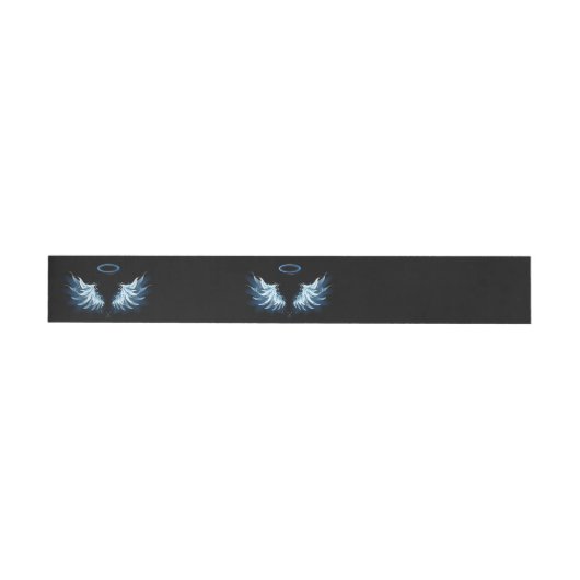 Blauwe Ggloed Angel Wings op zwarte achtergrond (Individueel)