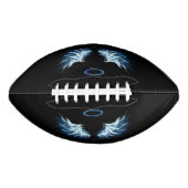 Blauwe Ggloed Angel Wings op zwarte achtergrond American Football (Voorkant)