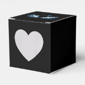 Blauwe Ggloed Angel Wings op zwarte achtergrond Bedankdoosjes (Voorkant Zijde)