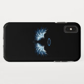 Blauwe Ggloed Angel Wings op zwarte achtergrond Case-Mate iPhone Case (Achterkant (horizontaal))