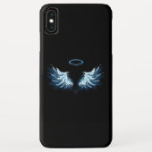 Blauwe Ggloed Angel Wings op zwarte achtergrond Case-Mate iPhone Case (Achterkant)
