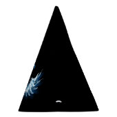 Blauwe Ggloed Angel Wings op zwarte achtergrond Feesthoedjes (Rechts)