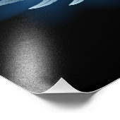 Blauwe Ggloed Angel Wings op zwarte achtergrond Foto Afdruk (Hoek)