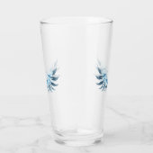 Blauwe Ggloed Angel Wings op zwarte achtergrond Glas (Rechts)