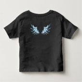 Blauwe Ggloed Angel Wings op zwarte achtergrond Kinder Shirts (Achterkant)