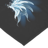 Blauwe Ggloed Angel Wings op zwarte achtergrond Korte Tafelloper (Hoek)