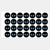 Blauwe Ggloed Angel Wings op zwarte achtergrond Labels (Vel)
