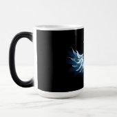 Blauwe Ggloed Angel Wings op zwarte achtergrond Magische Mok (Links)
