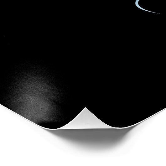 Blauwe Ggloed Angel Wings op zwarte achtergrond Perfect Poster (Hoek)