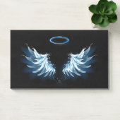Blauwe Ggloed Angel Wings op zwarte achtergrond Post-it® Notes (Kantoor)