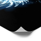 Blauwe Ggloed Angel Wings op zwarte achtergrond Poster (Hoek)