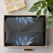 Blauwe Ggloed Angel Wings op zwarte achtergrond Tissuepapier (Geschenk)