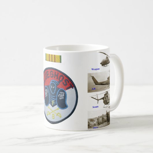 Blauwe Ghost-patch en platoons-mok Koffiemok (Voorkant rechts)