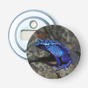 Blauwe gifkikker, bruine kikker button flesopener