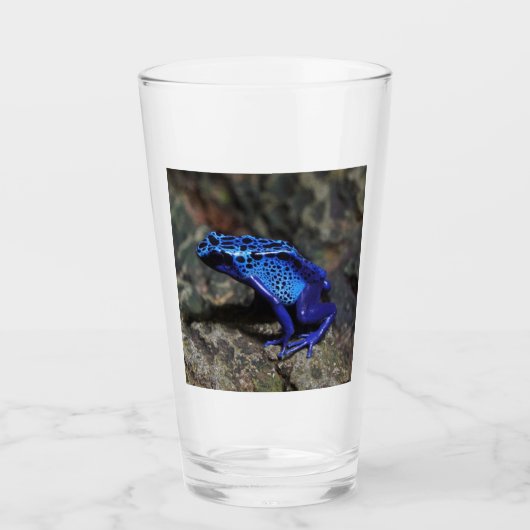 Blauwe gifkikker, bruine kikker glas (Voorkant)